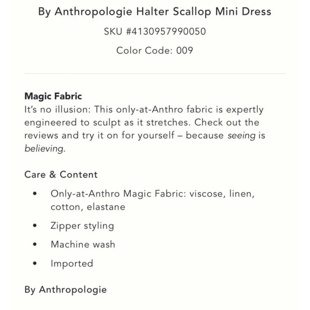 MAEVE by Anthropologie – Sleeveless‎ Floral Halter Scallop Mini Dress | Size M